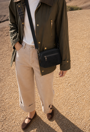 Faux Suede Crossbody Bag