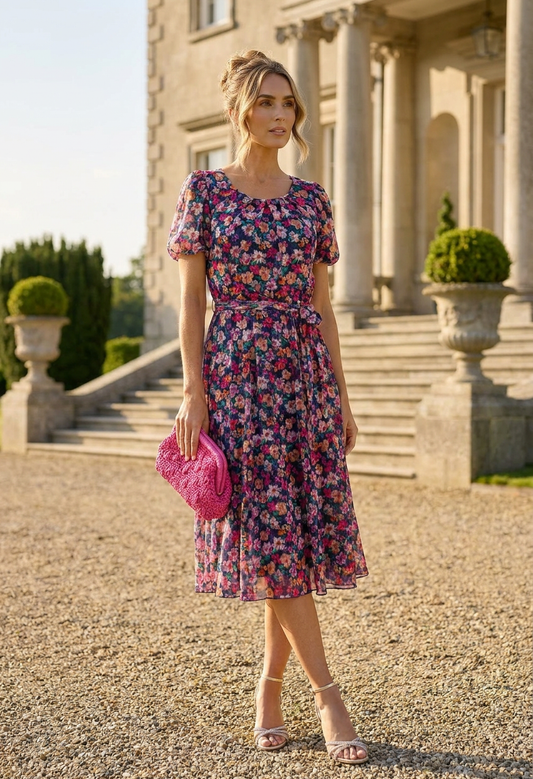 Stella Floral Lace Midi Dress