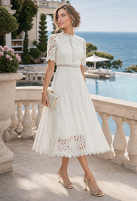 Peacock Lace Midi Dress