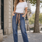 Scarf Belt Mom Jeans