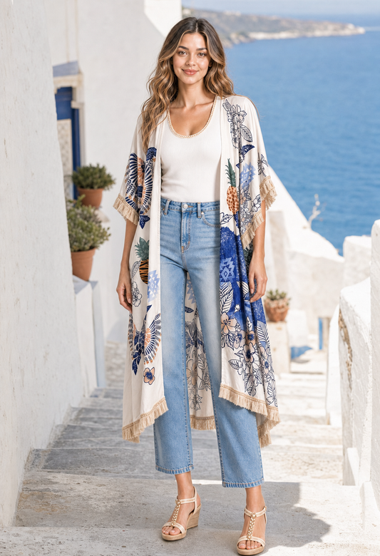 Summer Print Kimono