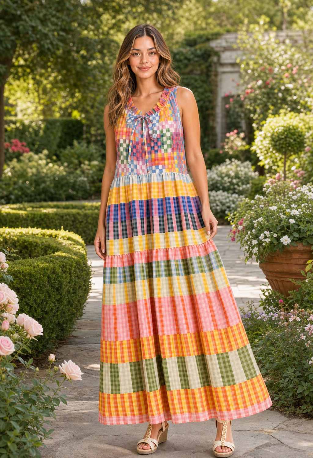 Gingham Maxi Dress