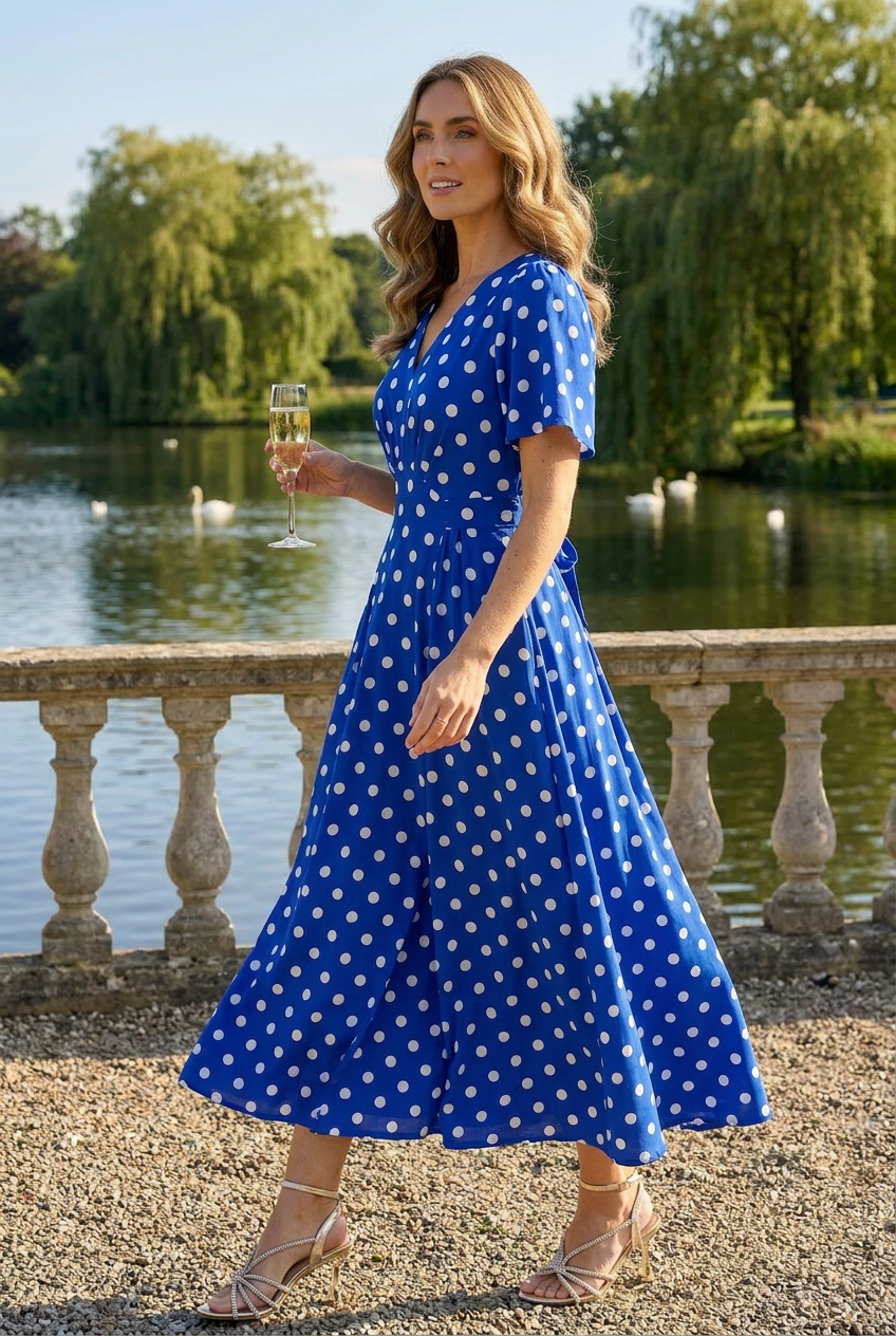 Zoe Polka Dot Midi Dress