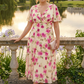 Victoria Angel Sleeve Mesh Midi Curve+ Dress