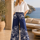 Scenic Print Wide Leg Trousers