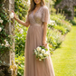 ANGEL SLEEVE EMBELLISHED MAXI DRESS WITH SASH BELT