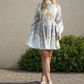 Floral Print Belted Short Dress