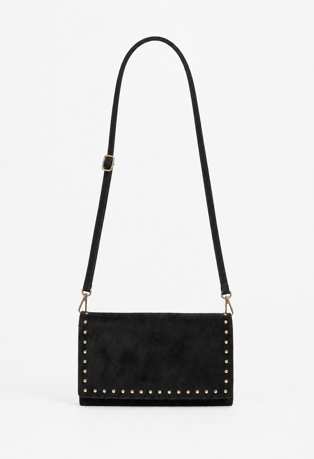 Faux Suede Studded Bag