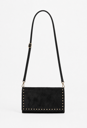 Faux Suede Studded Bag