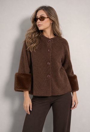 Faux Fur Trim Jacket