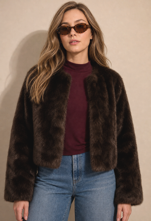 Cropped Faux Fur Jacket