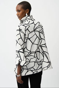 Collared Abstract Casual Jacket