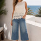 Sleeveless Embroidered Top