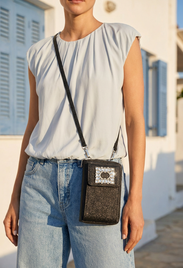 Diamante Mini Crossbody Bag