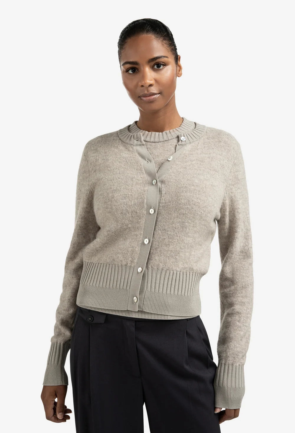 Long Sleeve Ribbed Detailing Cardigan