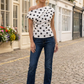 Donna Asymmetric Polka Dot Top