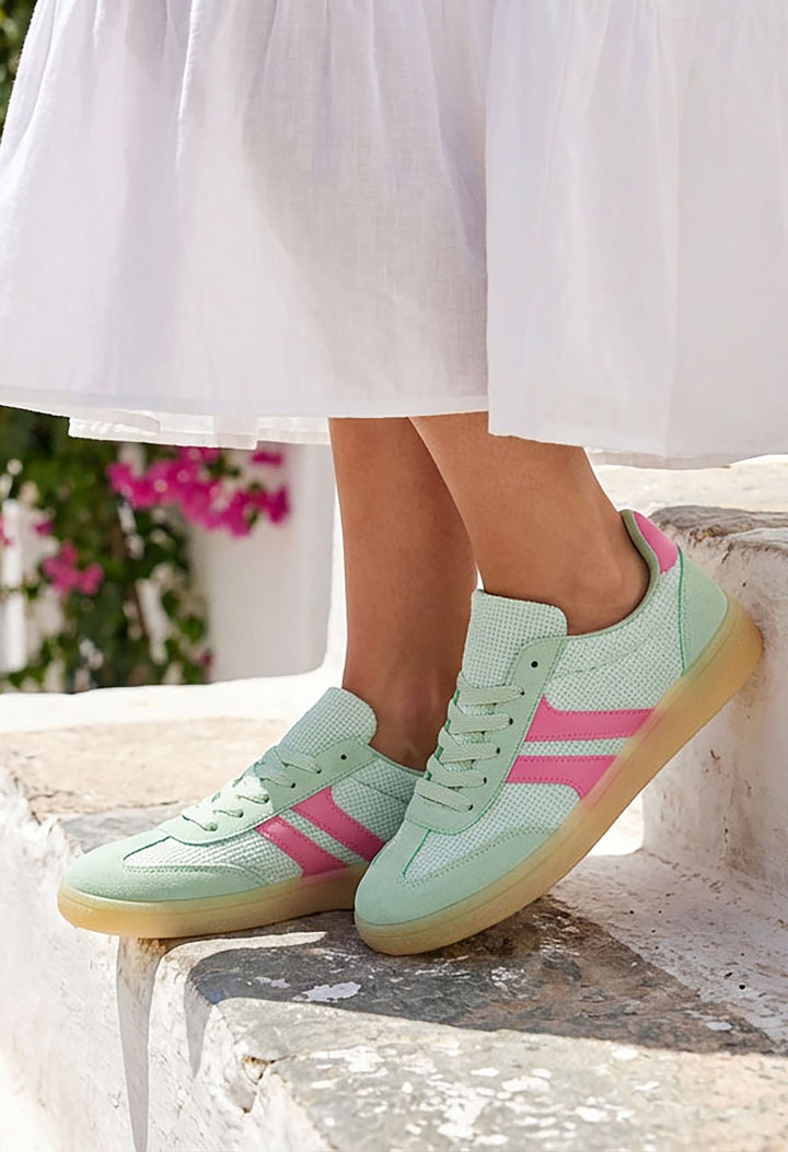 green stripe trainers