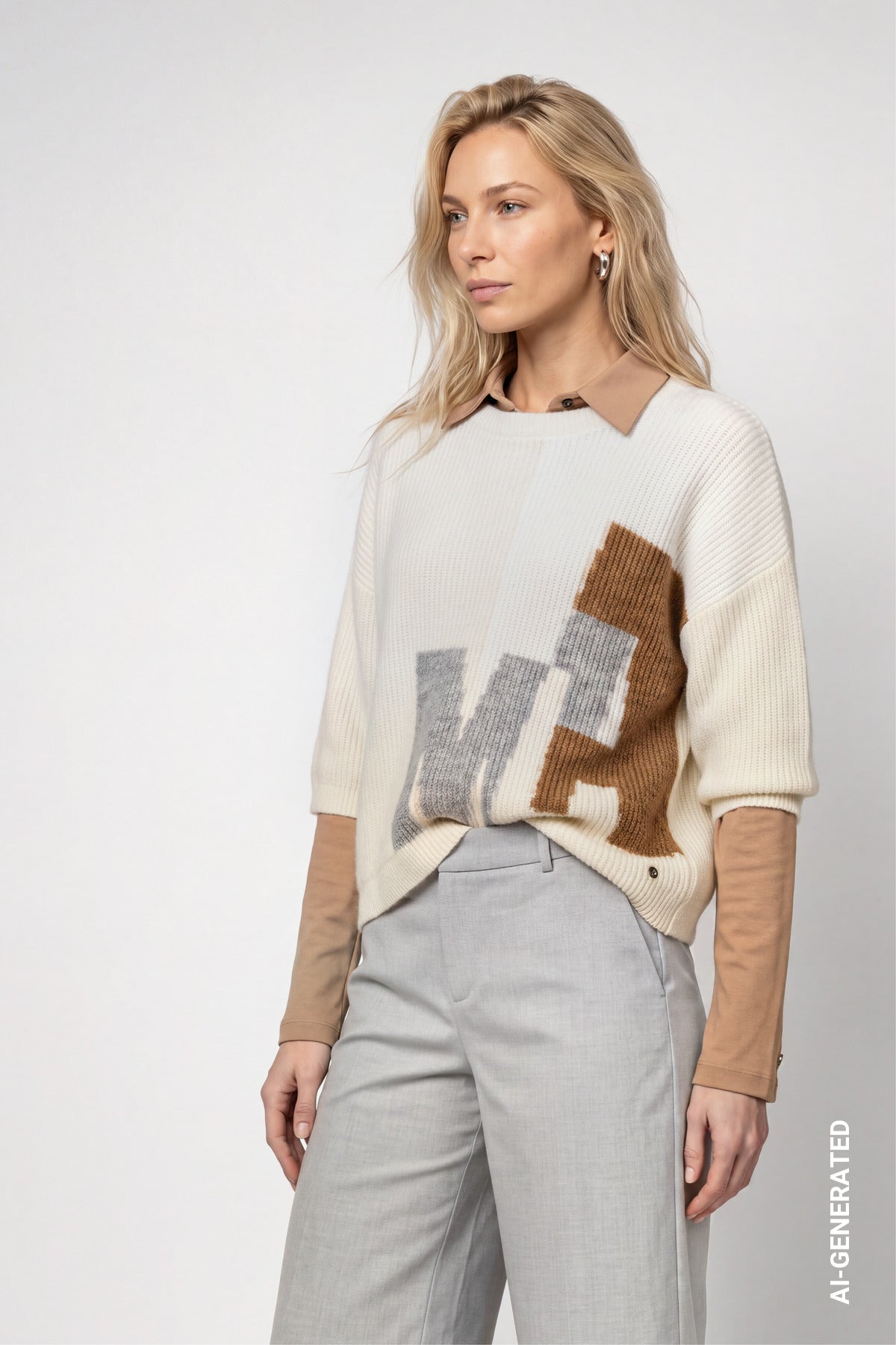 Knitted Jumper with Intarsia Design