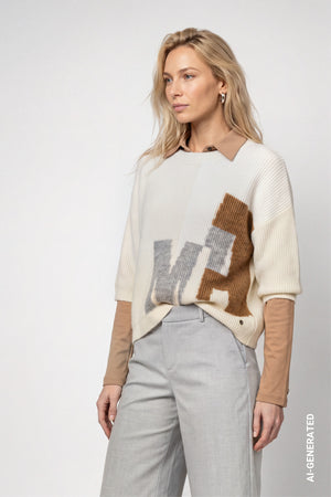 Knitted Jumper with Intarsia Design