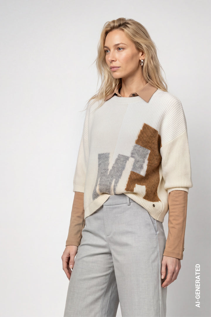 Knitted Jumper with Intarsia Design