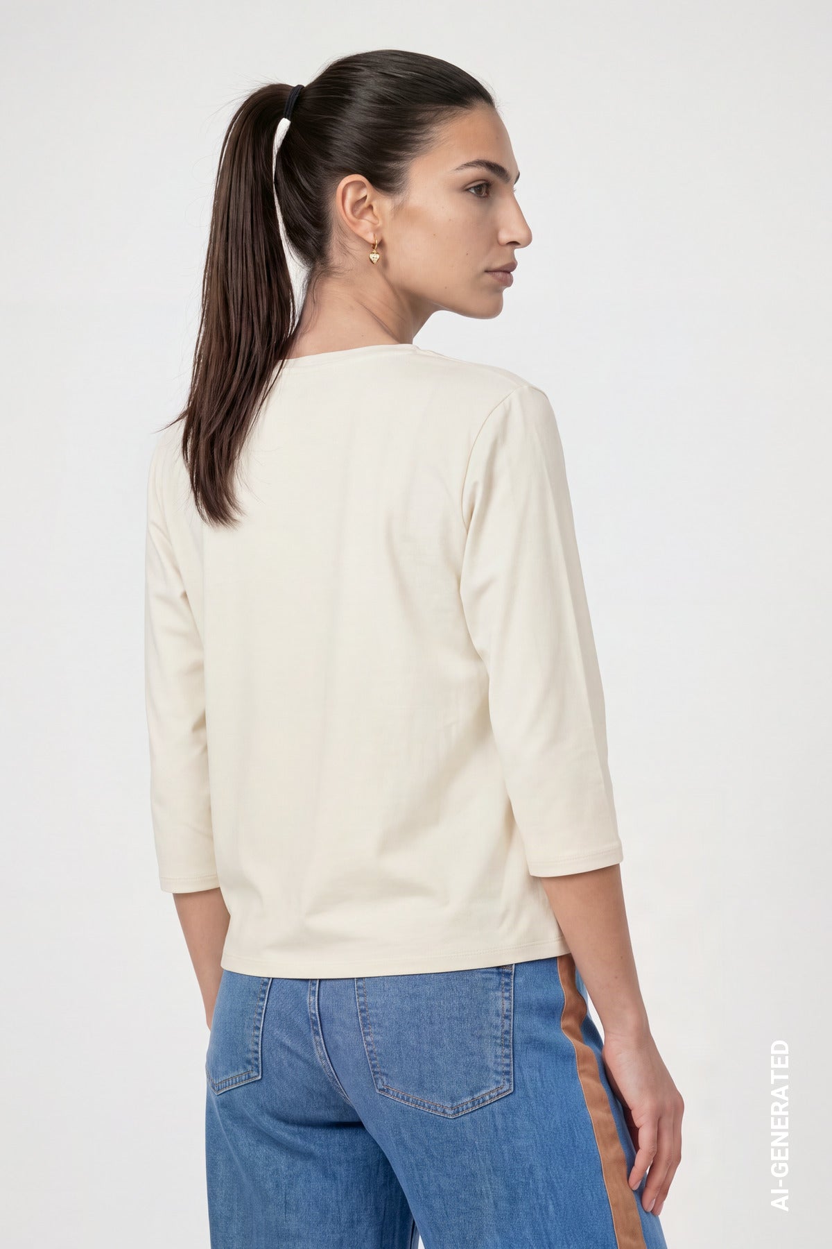3/4 Sleeve Print Top