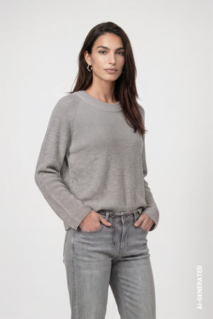 Knitted Jumper with Double Collar