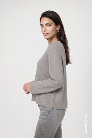 Knitted Jumper with Double Collar