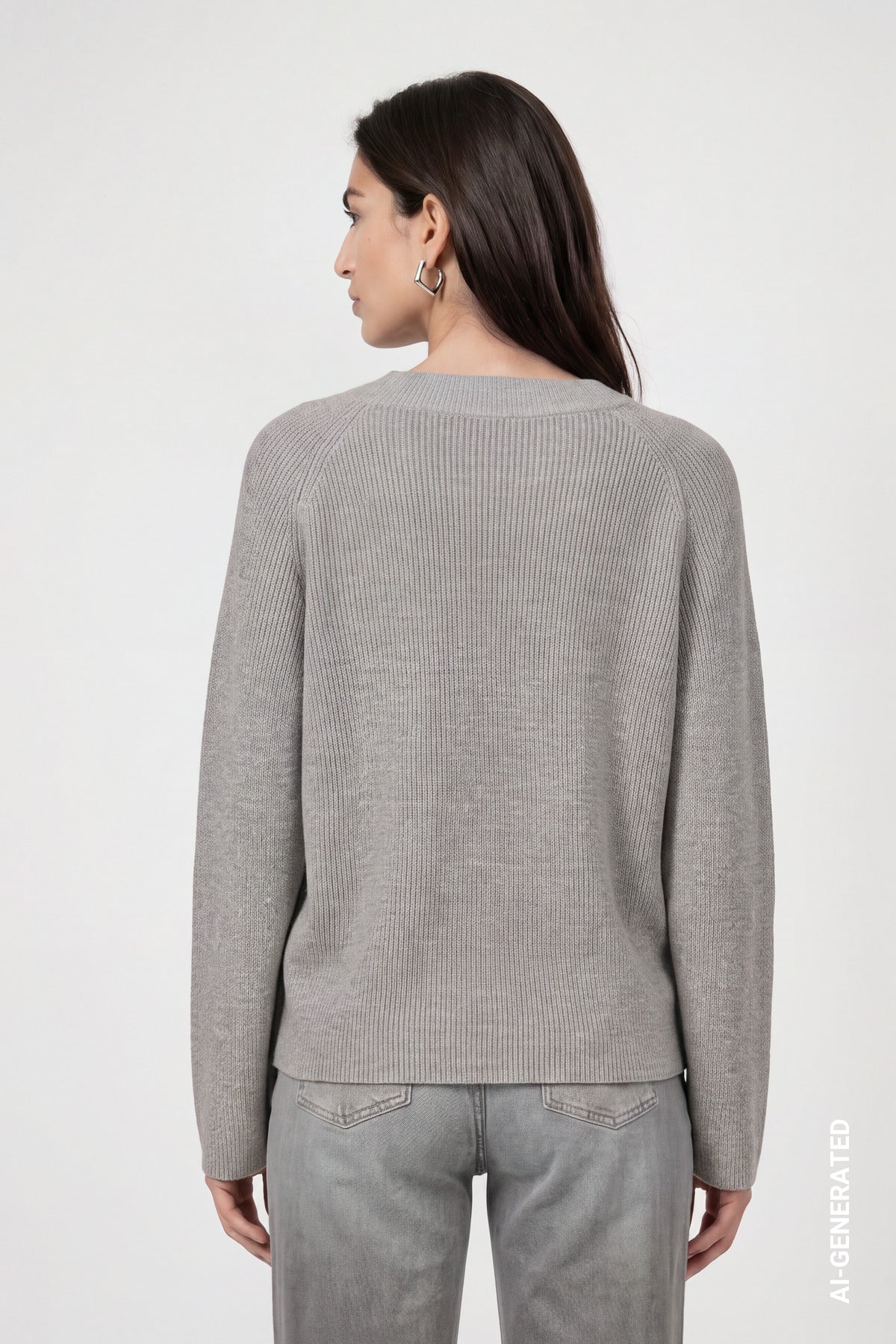 Knitted Jumper with Double Collar
