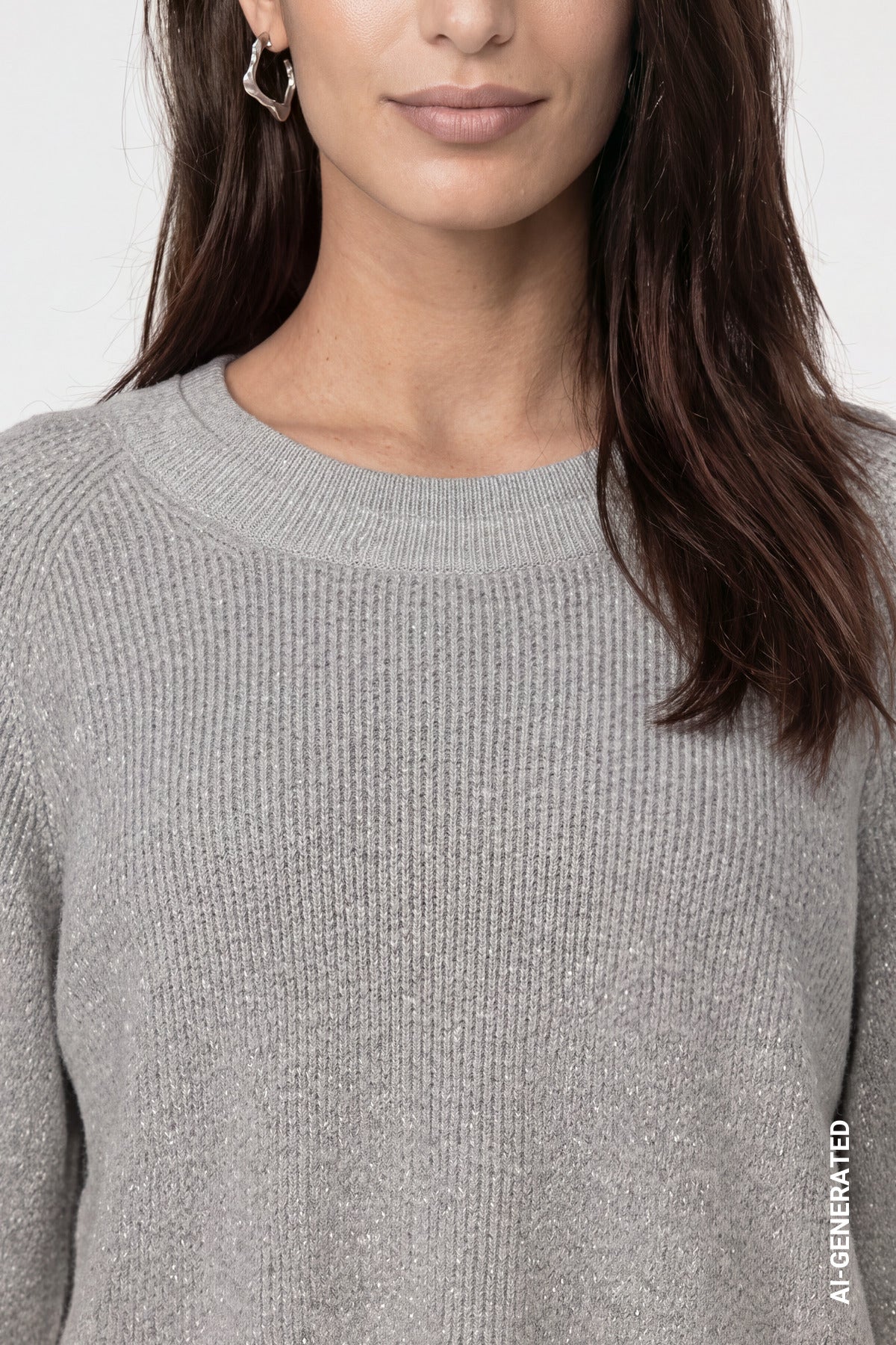 Knitted Jumper with Double Collar