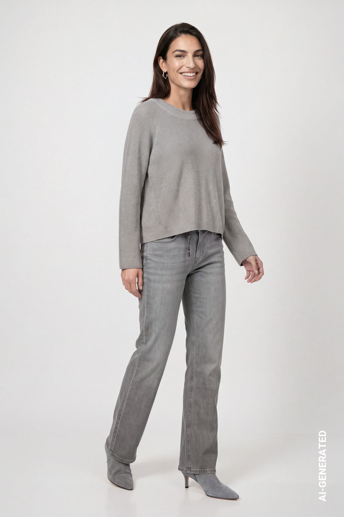Knitted Jumper with Double Collar