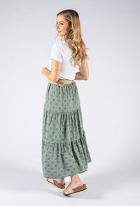 Floral Maxi Skirt with Belt