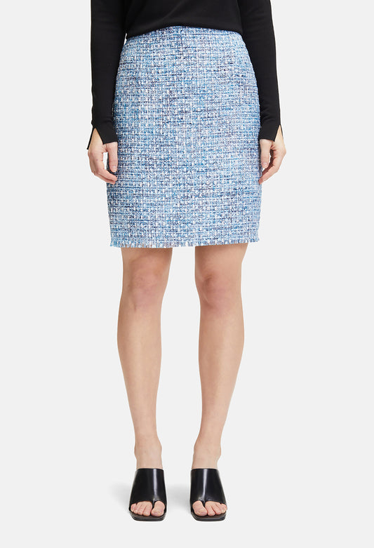 Woven Skirt with Frayed Hem