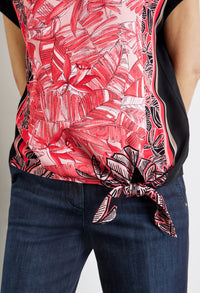 Knotted Detail Print Top