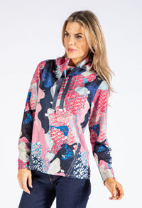 Abstract Print Soft Pullover