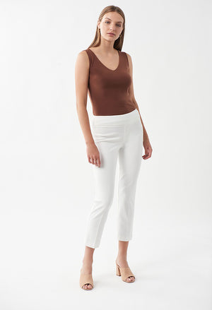 Pleated Front Cropped Pants