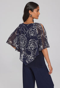 Printed Keyhole Neck Top