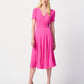 WRAP FRONT PLEATED DRESS