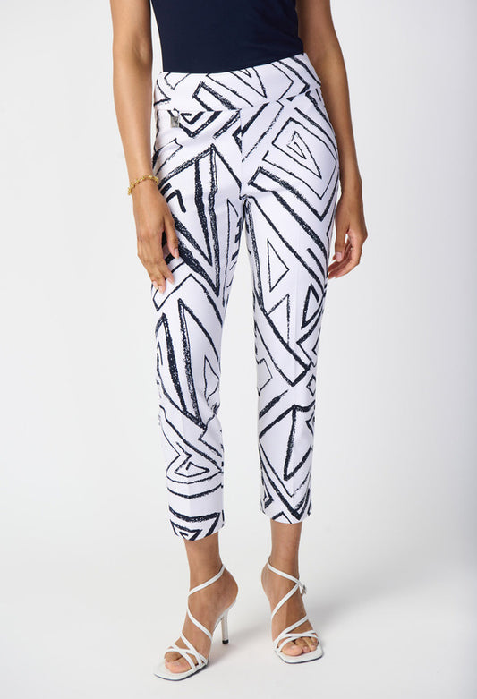 ABSTRACT PRINT CROPPED PANTS