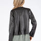 Frill Detail Vintage Leather Jacket