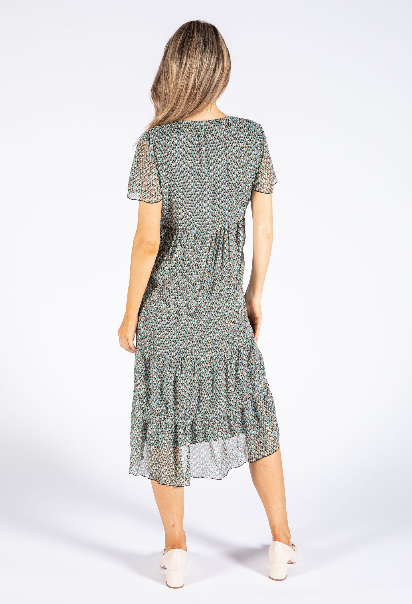 Abstract Crinkle Effect Dress