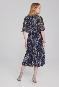 Abstract Floral Motif Dress