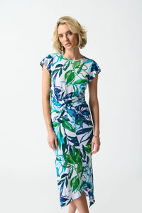 Leaf Print Wrap Front Dress