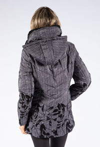 Floral Fleece Lined Coat