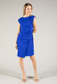 Ruched Button Detail Dress