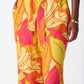 Tropical Print Belted Pants