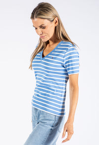 Stripe V-Neck Slim T-Shirt