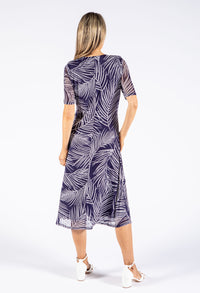 Palm Print V Neckline Dress