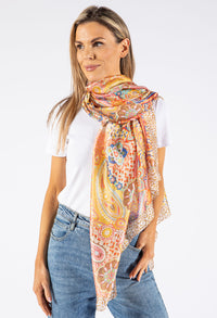 Psychedelic Paisley Print Scarf