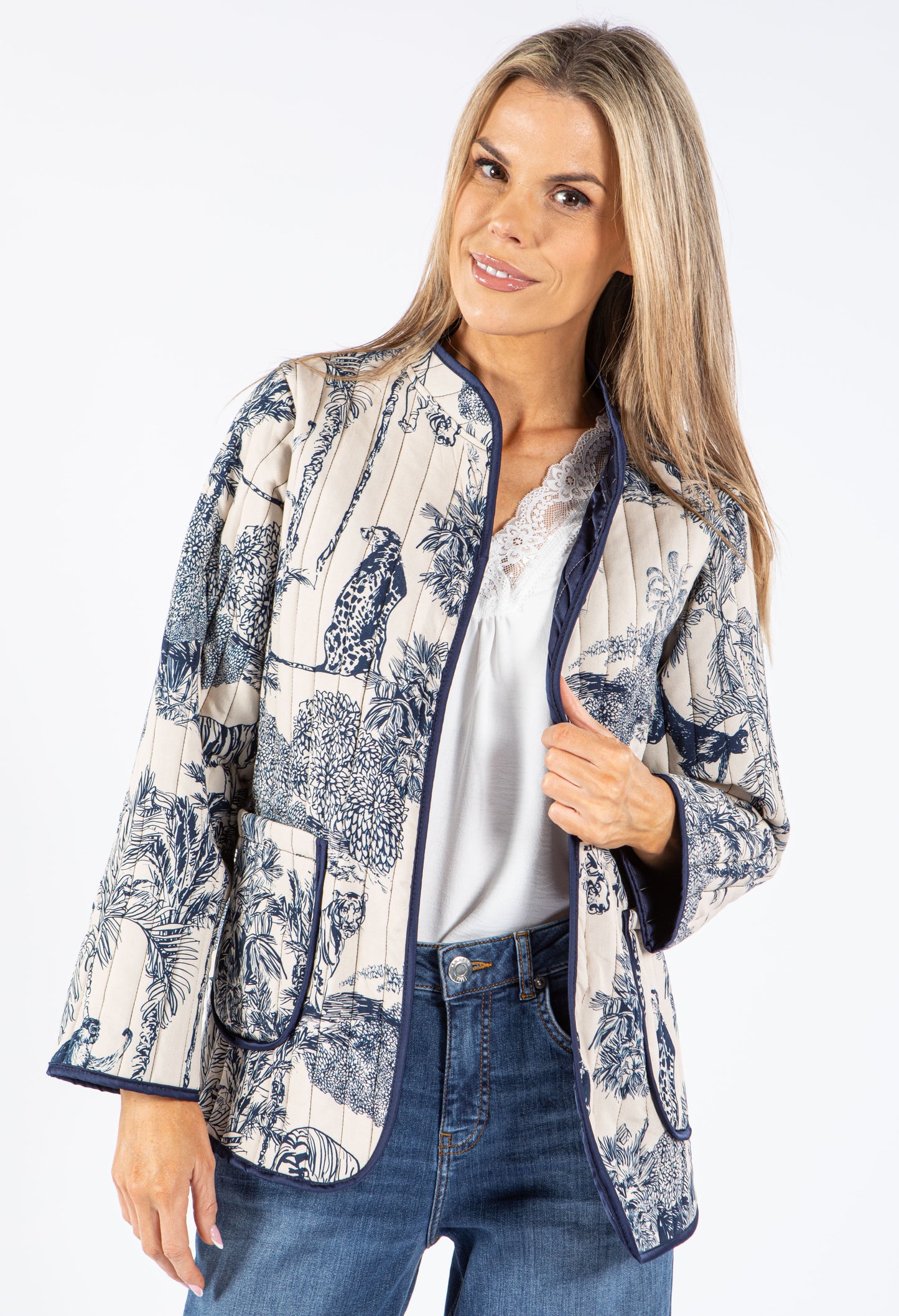 Jungle Print Quilted Jacket