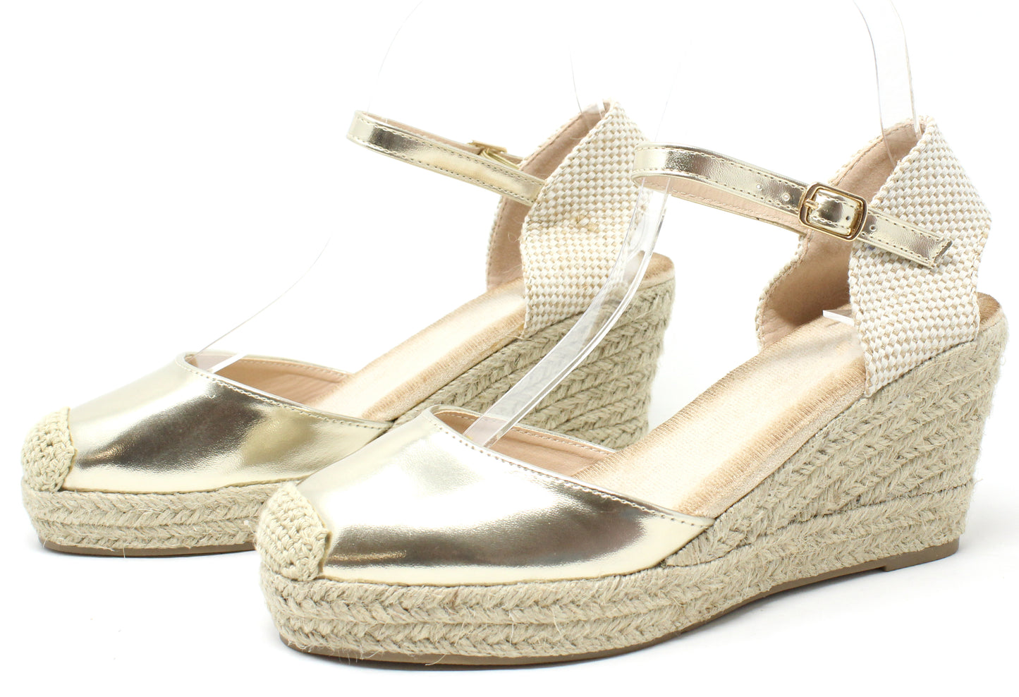 Gold Espadrille Wedge